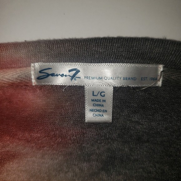 7SEVEN Red and Gray Tie Dye Sweatshirt Size Large - Picture 3 of 7